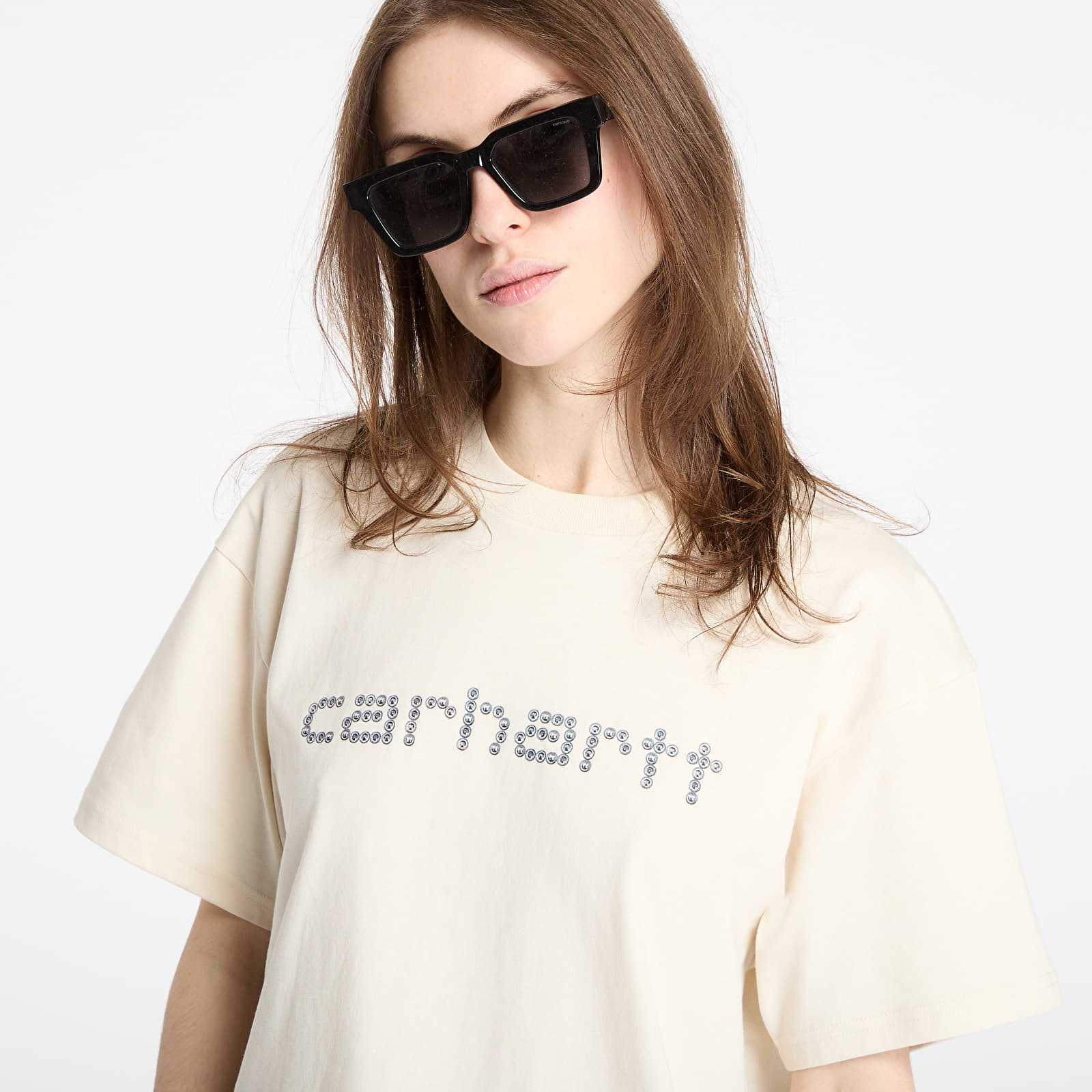 Meeste T-särgid Carhartt WIP S/S Rivet Script T-Shirt UNISEX Natural