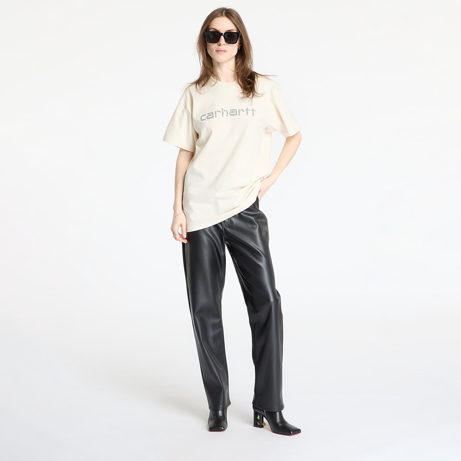Meeste T-särgid Carhartt WIP S/S Rivet Script T-Shirt UNISEX Natural