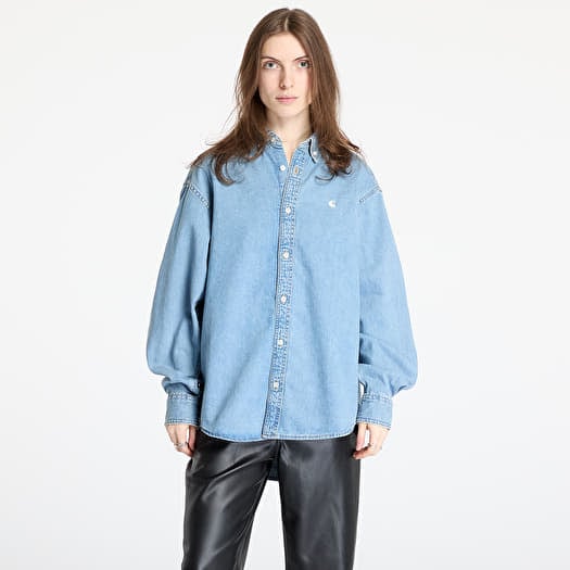 Särk Carhartt WIP L/S Lucas Shirt UNISEX Blue Bleached