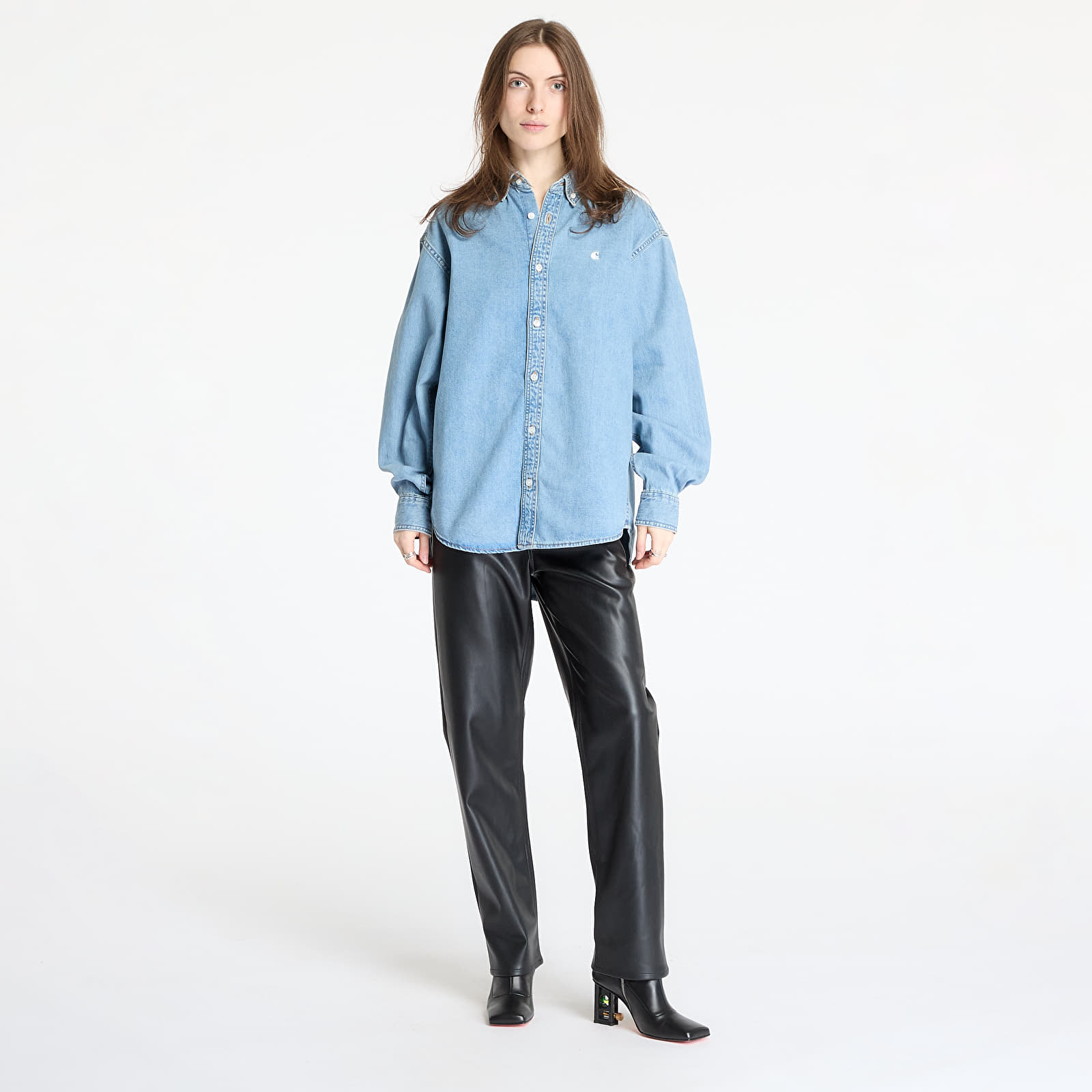 Meeste särgid Carhartt WIP L/S Lucas Shirt UNISEX Blue Bleached