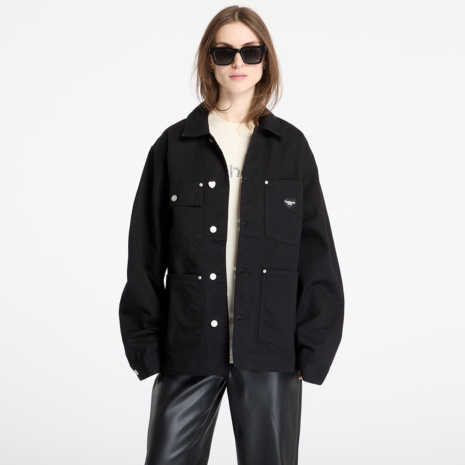 Men's jackets and coats Carhartt WIP Drewe Chore Coat UNISEX Black Rinsed