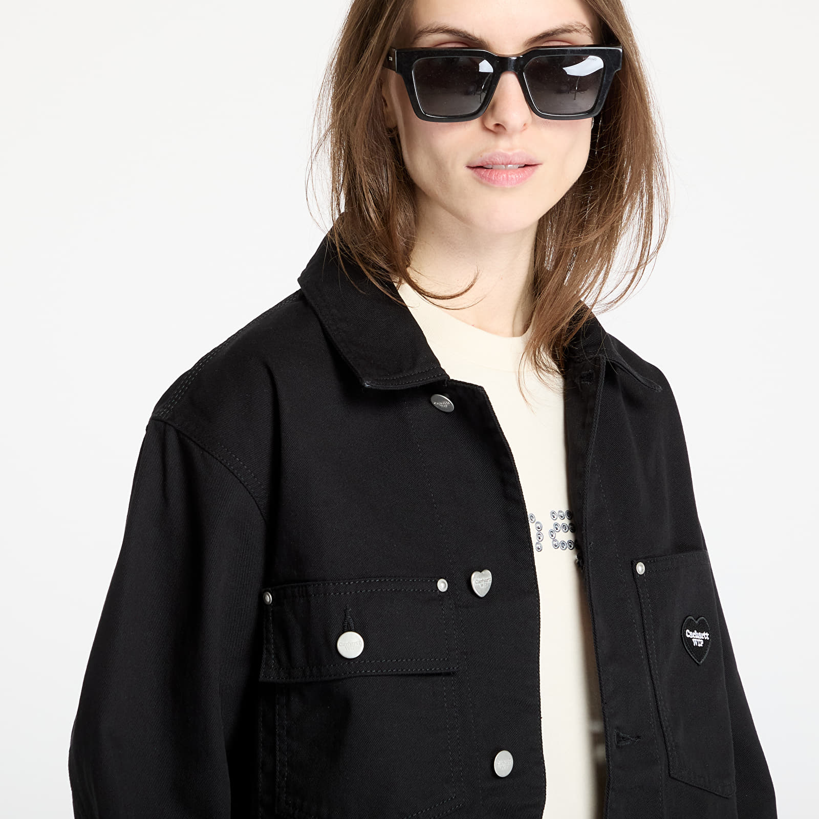 Men's jackets and coats Carhartt WIP Drewe Chore Coat UNISEX Black Rinsed