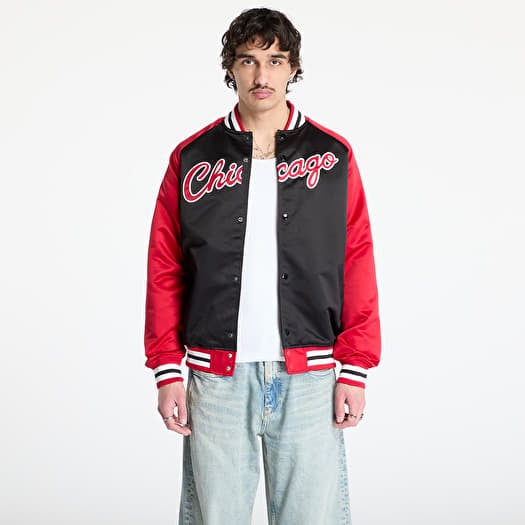 Bunda Mitchell & Ness NBA Double Clutch Lw Satin Vintage Logo Bulls Jacket Black/ Scarlet
