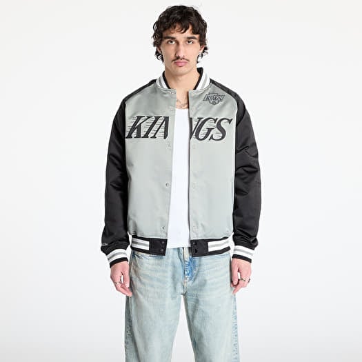 Bunda Mitchell & Ness NHL Double Clutch Lw Satin Vintage Logo Kings Jacket Grey/ Black