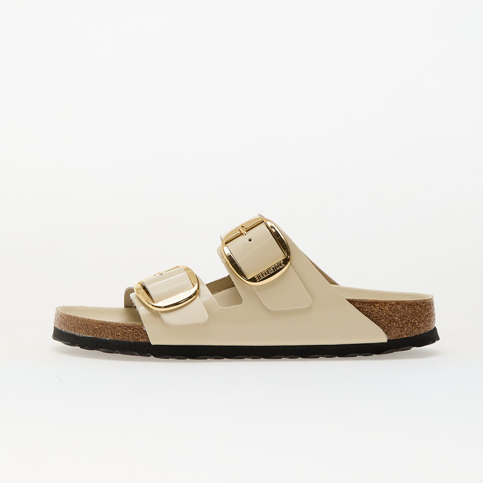 Дамски кецове и обувки Birkenstock Arizona Big Buckle Natural Leather Patent High-Shine Ecru
