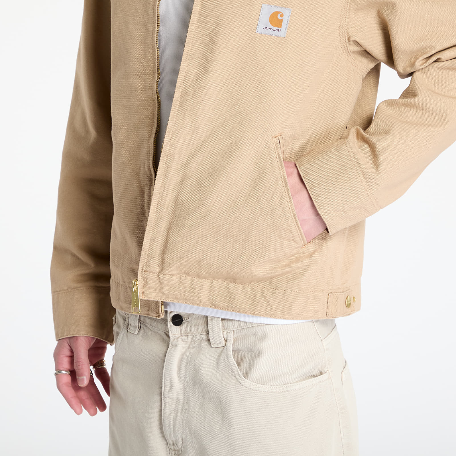 Férfi kabátok Carhartt WIP Detroit Jacket UNISEX Dusty H Brown/ Tobacco Rinsed