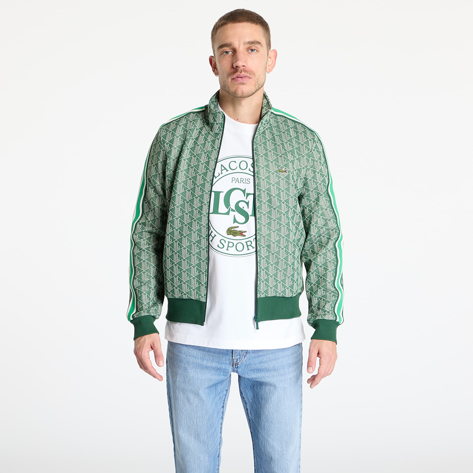 Sudaderas LACOSTE Jacquard Sweatshirt Calathea/ Sabler