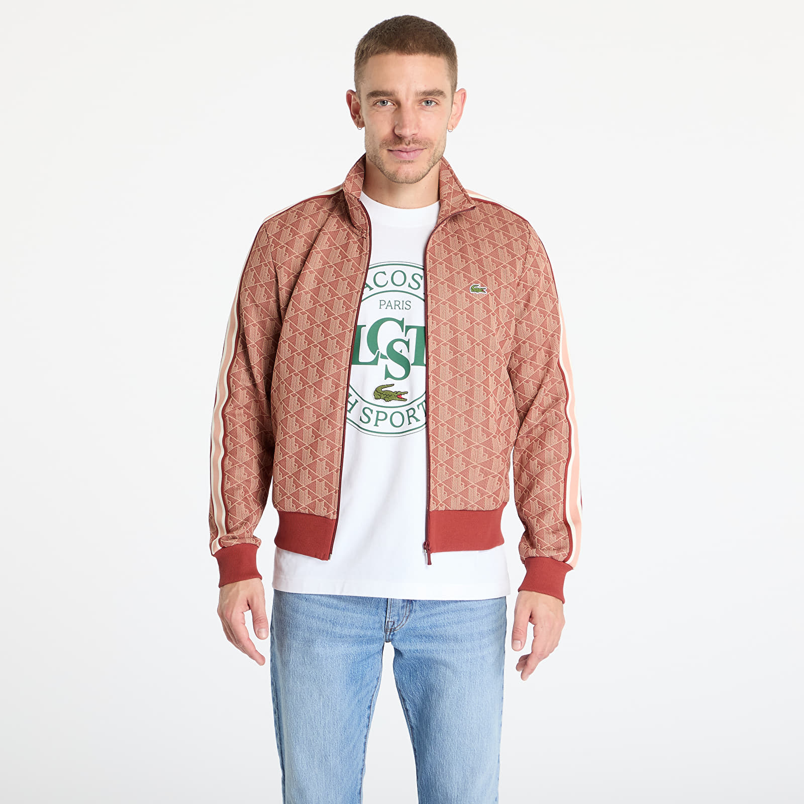 Sudaderas LACOSTE Jacquard Sweatshirt Iberis/ Latte