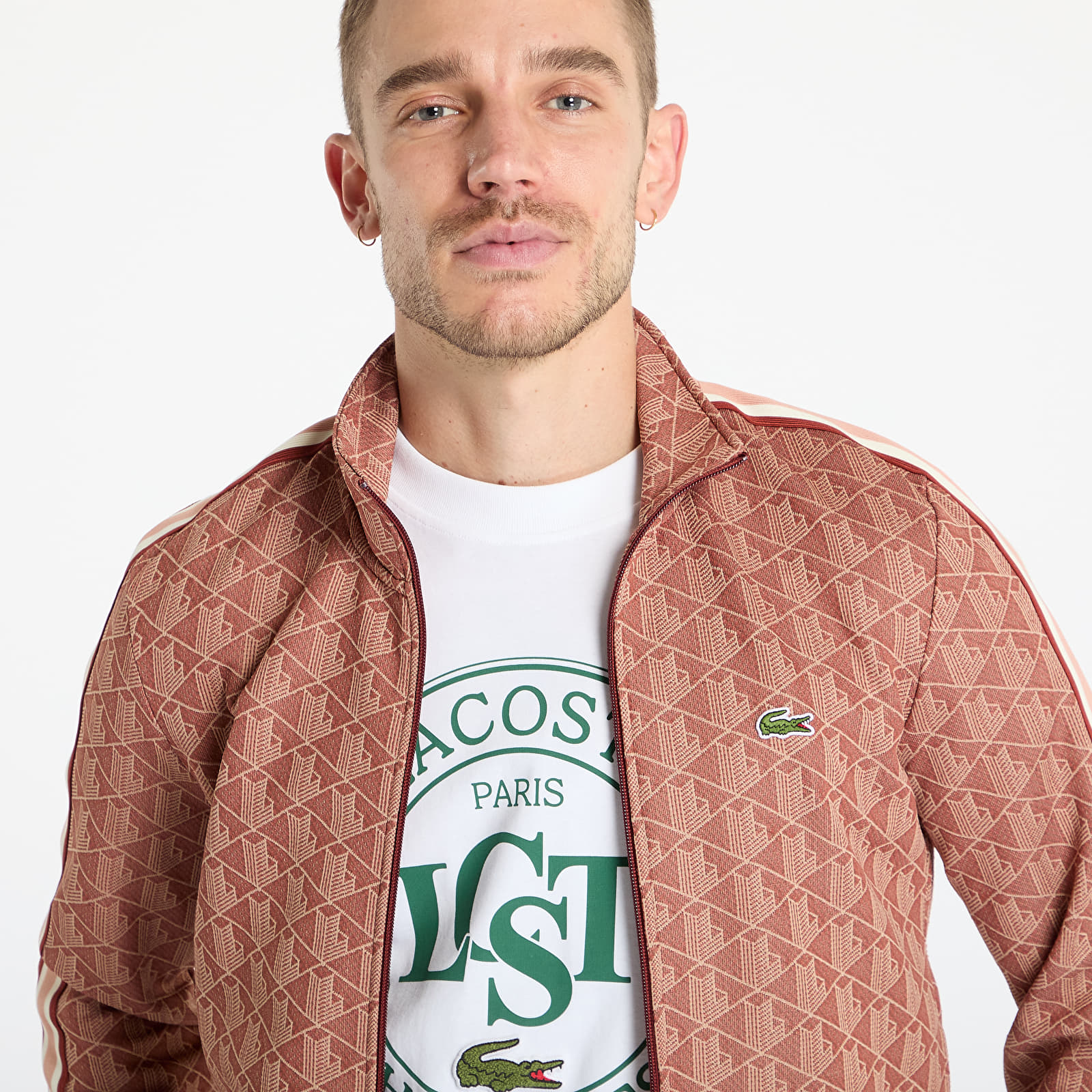 Sudaderas LACOSTE Jacquard Sweatshirt Iberis/ Latte