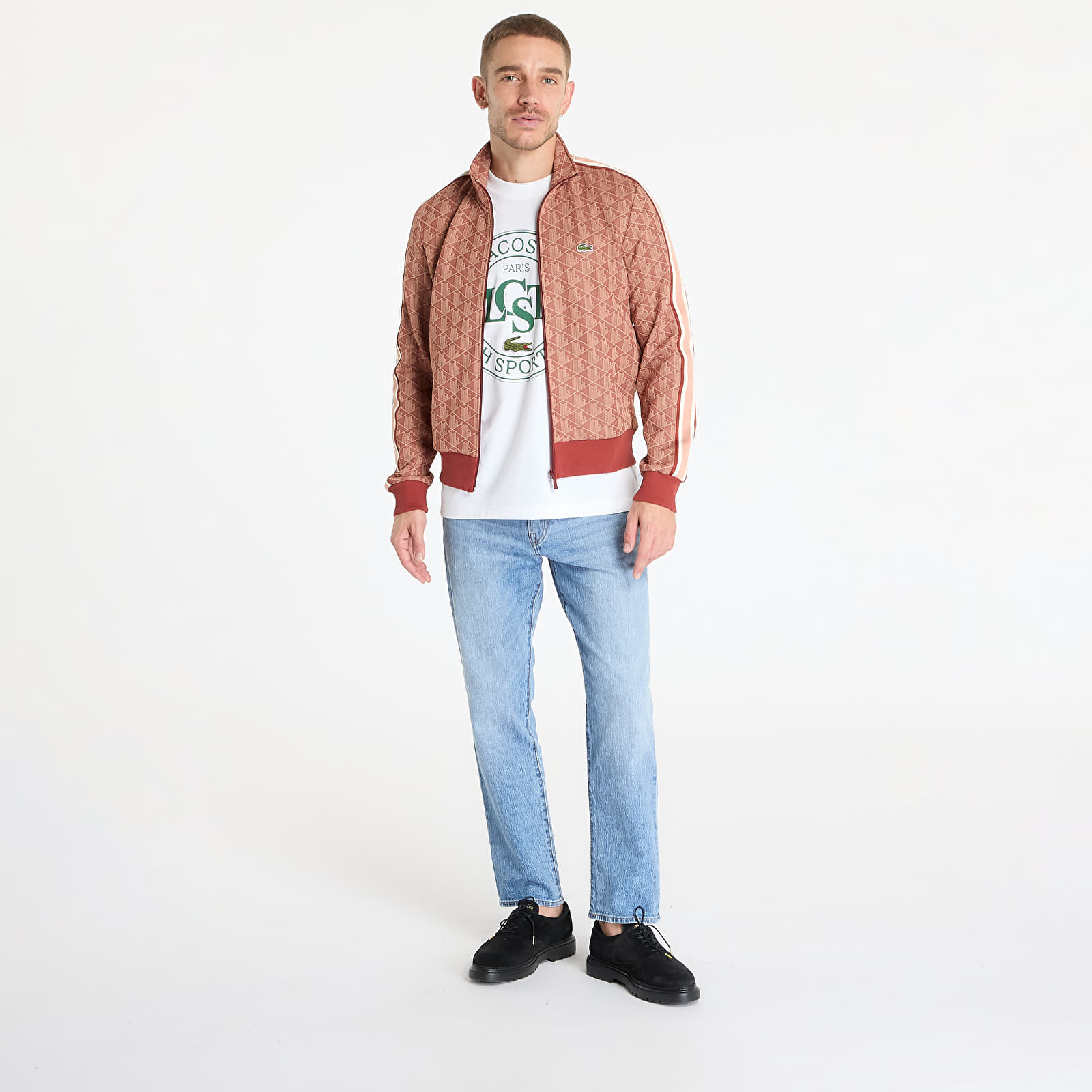 Sudaderas LACOSTE Jacquard Sweatshirt Iberis/ Latte