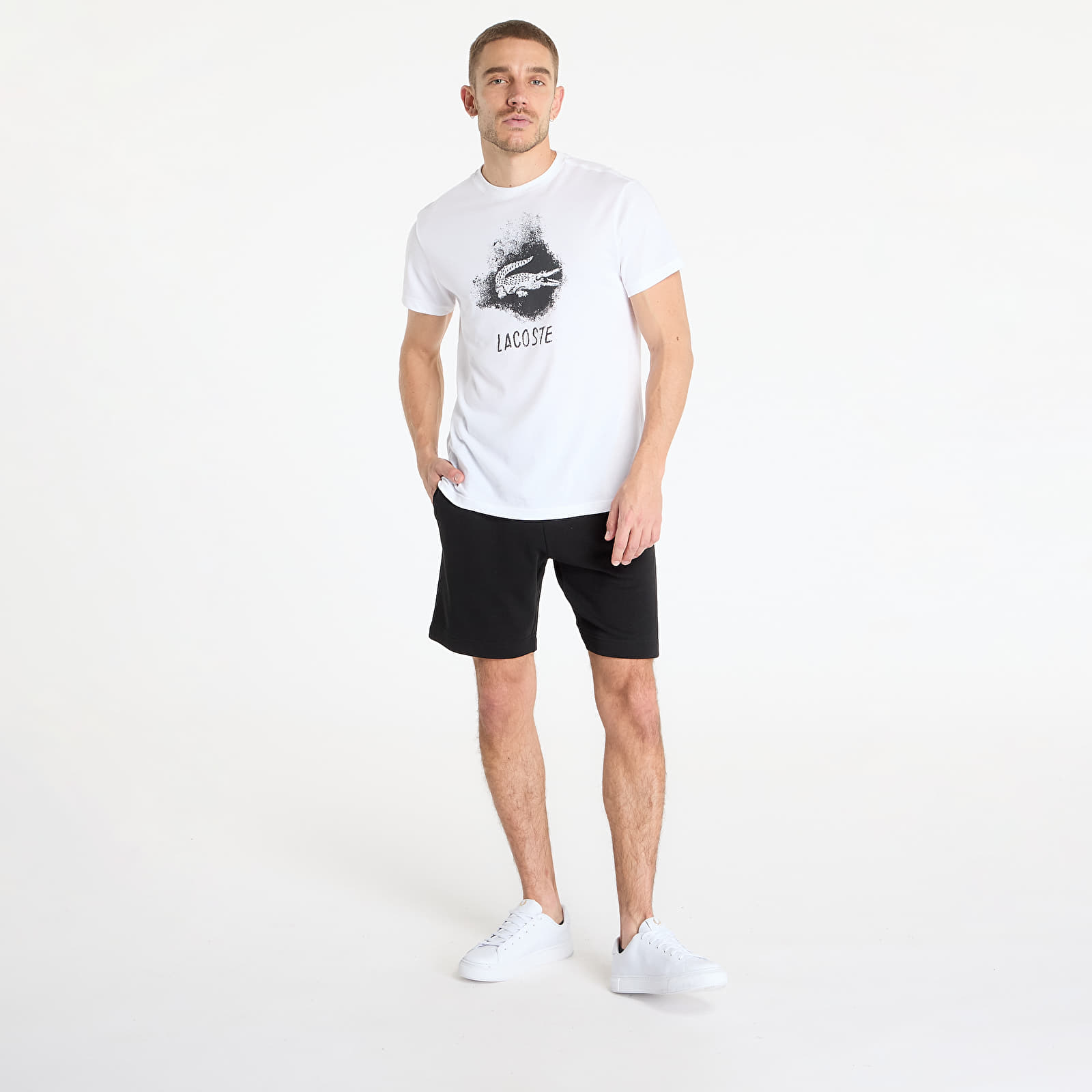 Pantalones cortos LACOSTE Non Brushed Fleece Shorts Black
