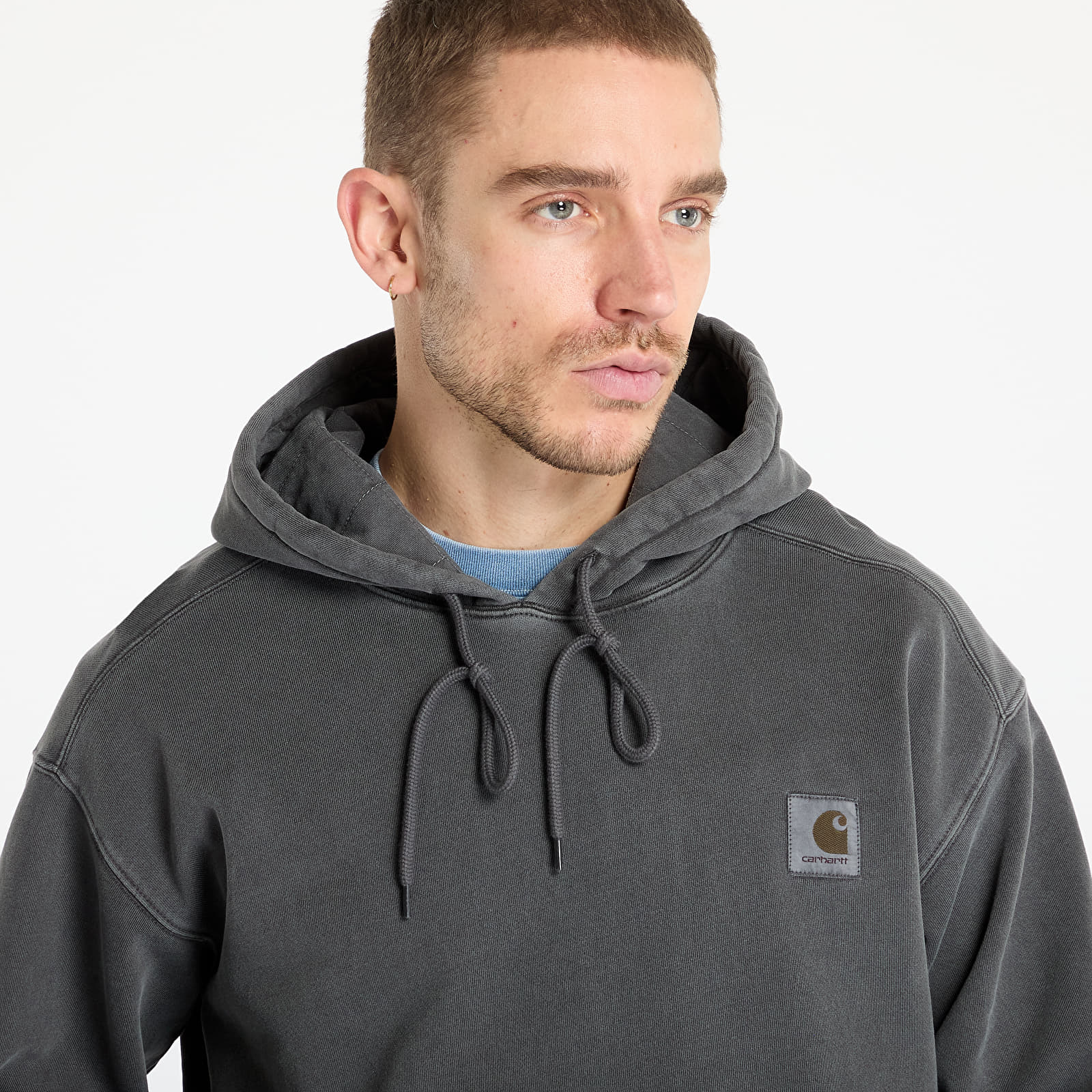 Sudaderas Carhartt WIP Hooded Nelson Sweat UNISEX Graphite Garment Dyed