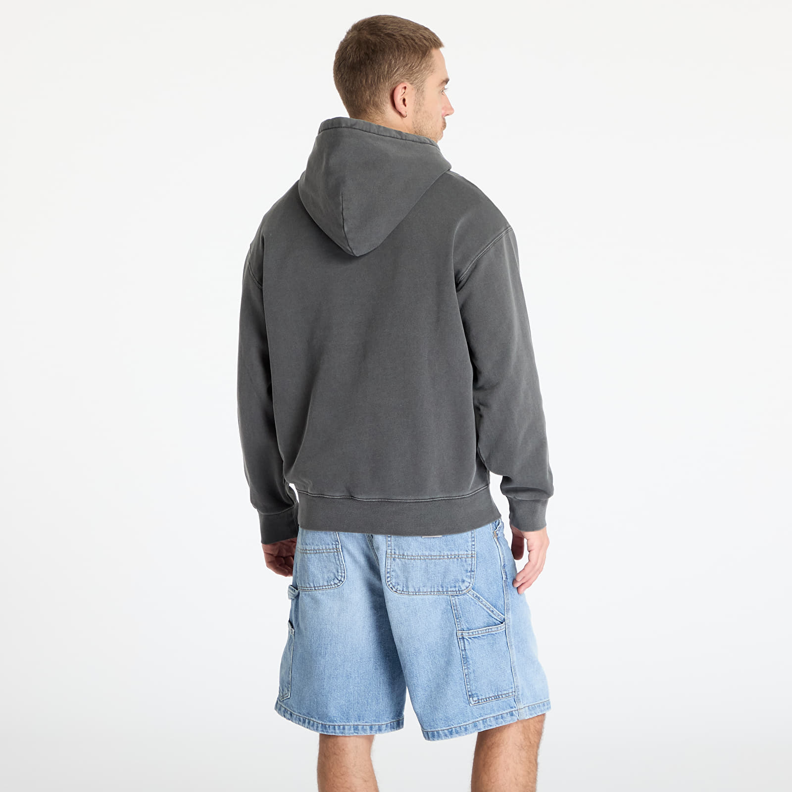 Sudaderas Carhartt WIP Hooded Nelson Sweat UNISEX Graphite Garment Dyed