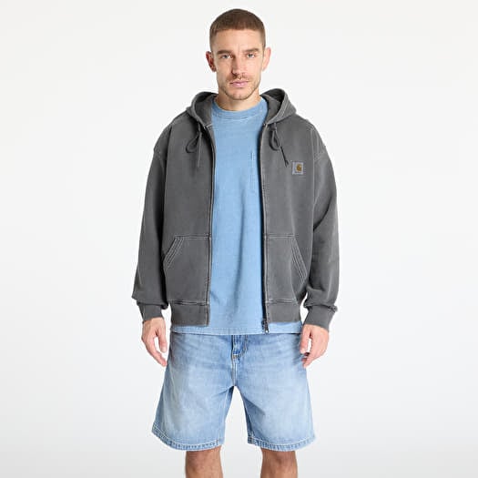 Sweatshirt Carhartt WIP Hooded Nelson Jacket UNISEX Graphite Garment Dyed