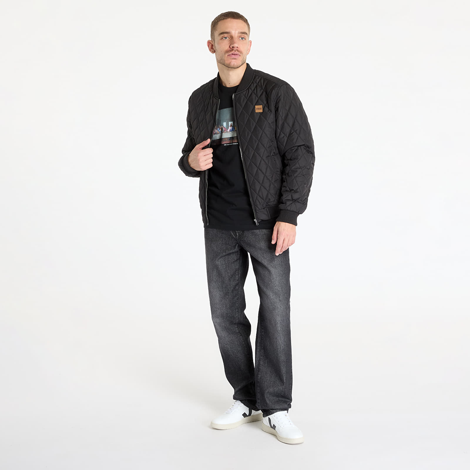 Jacken Urban Classics Diamond Quilt Nylon Jacket Black