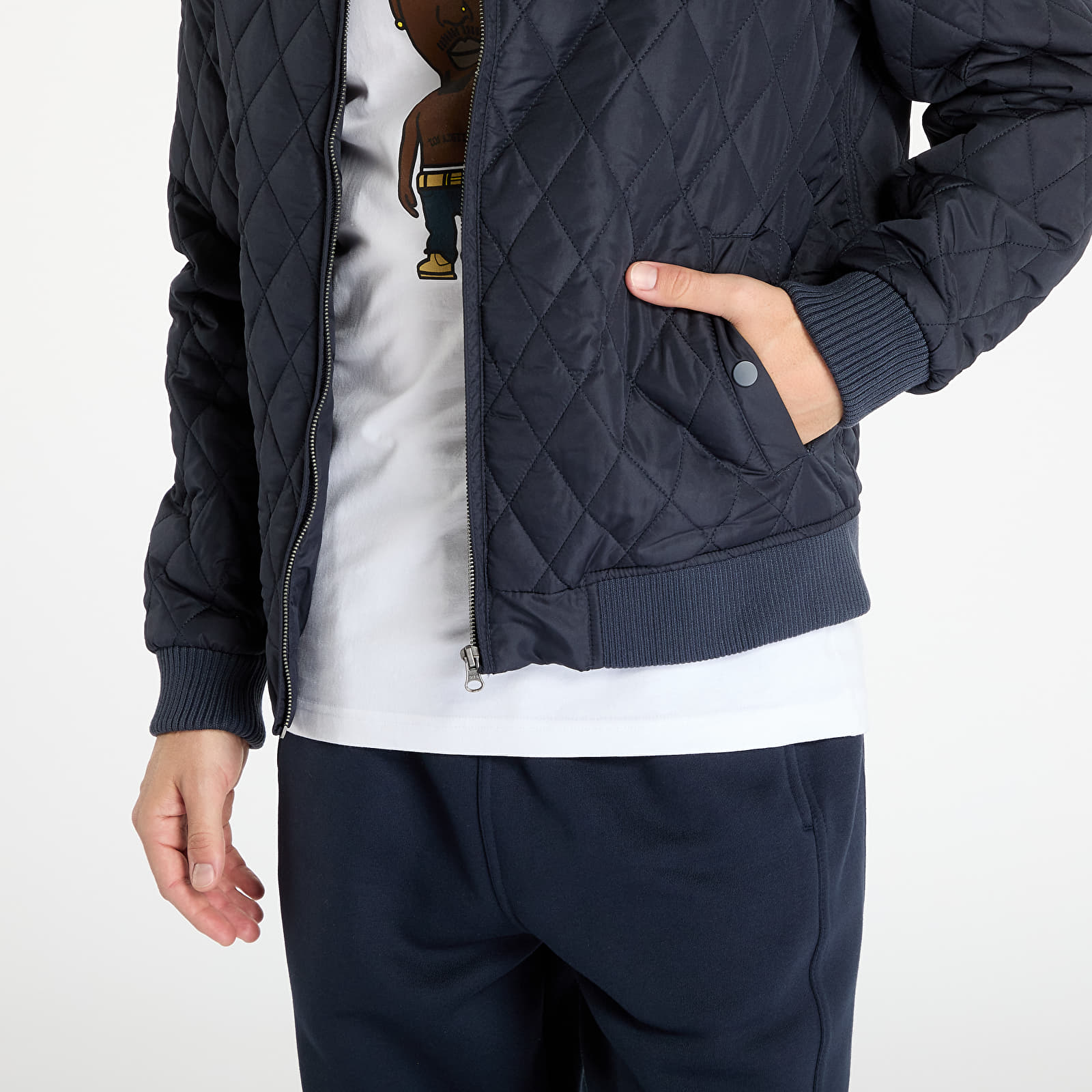 Jakker Urban Classics Diamond Quilt Nylon Jacket Navy