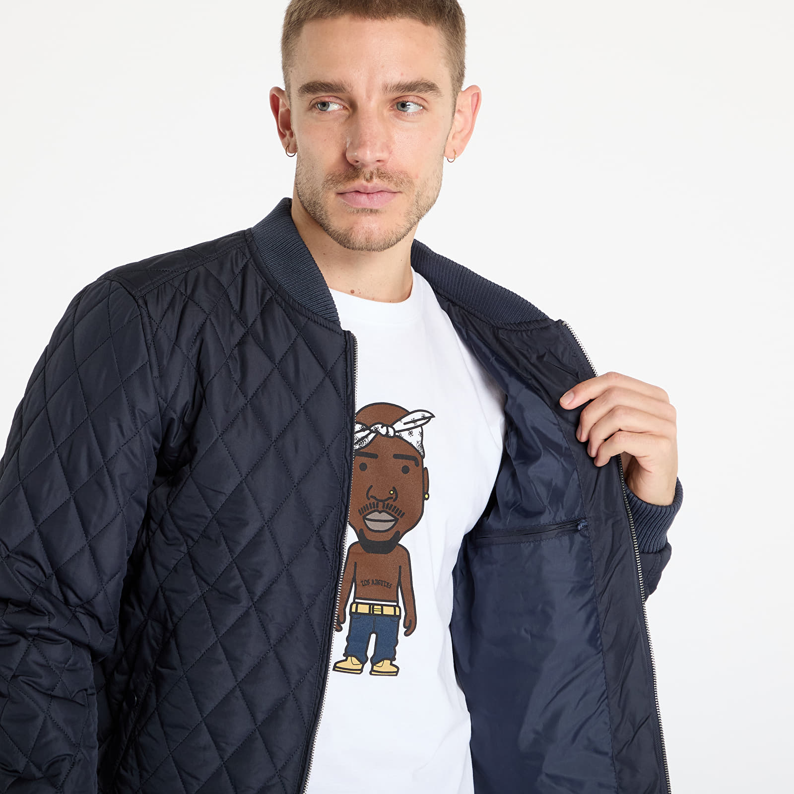 Jakker Urban Classics Diamond Quilt Nylon Jacket Navy