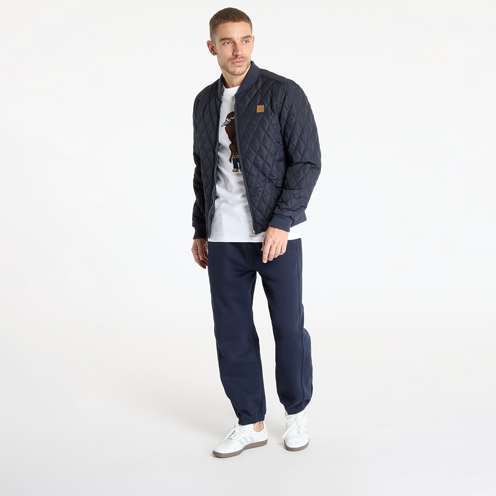 Jakker Urban Classics Diamond Quilt Nylon Jacket Navy