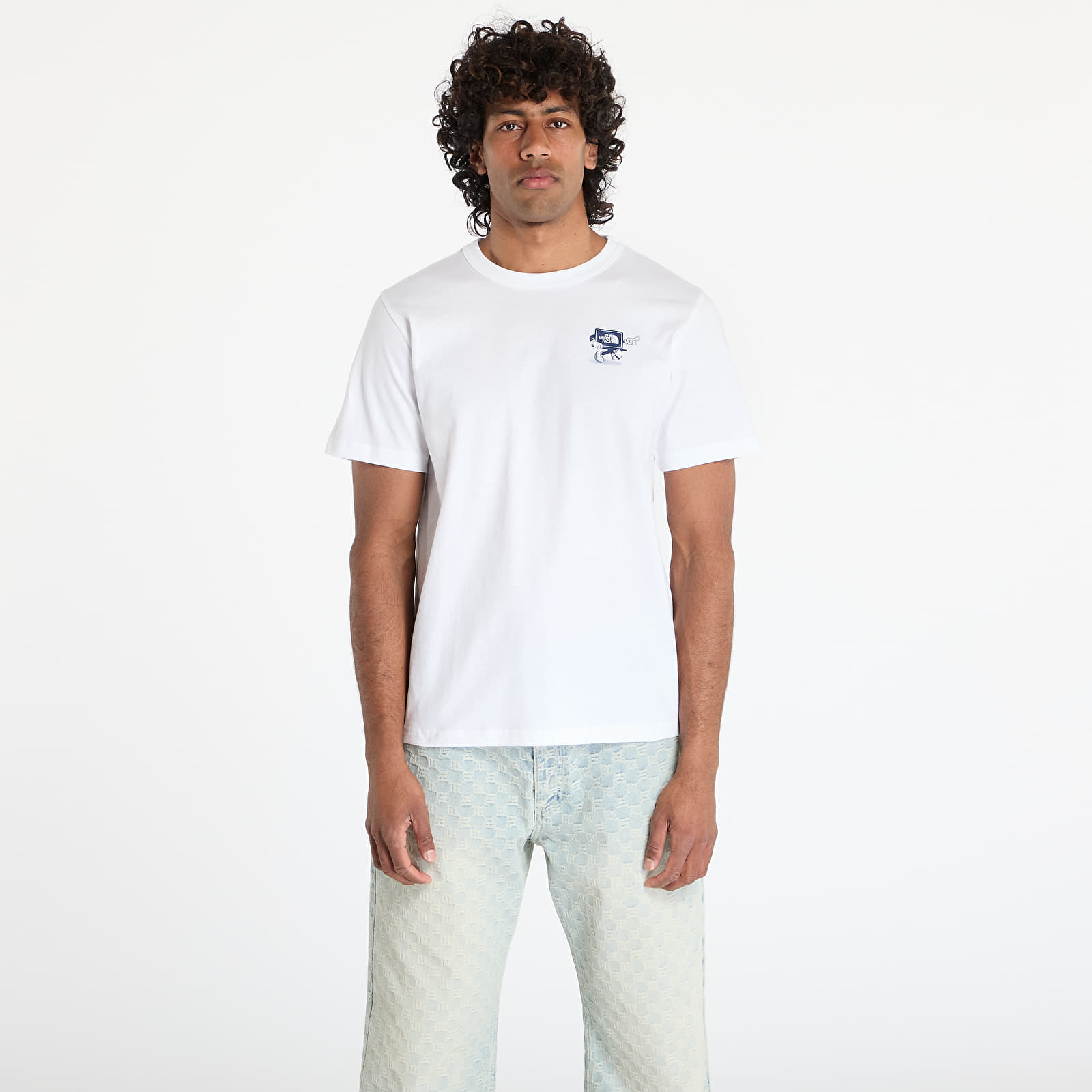 Meeste T-särgid The North Face Unisex Shortsleeve Cartoon Logo Relaxed Tee UNISEX TNF White