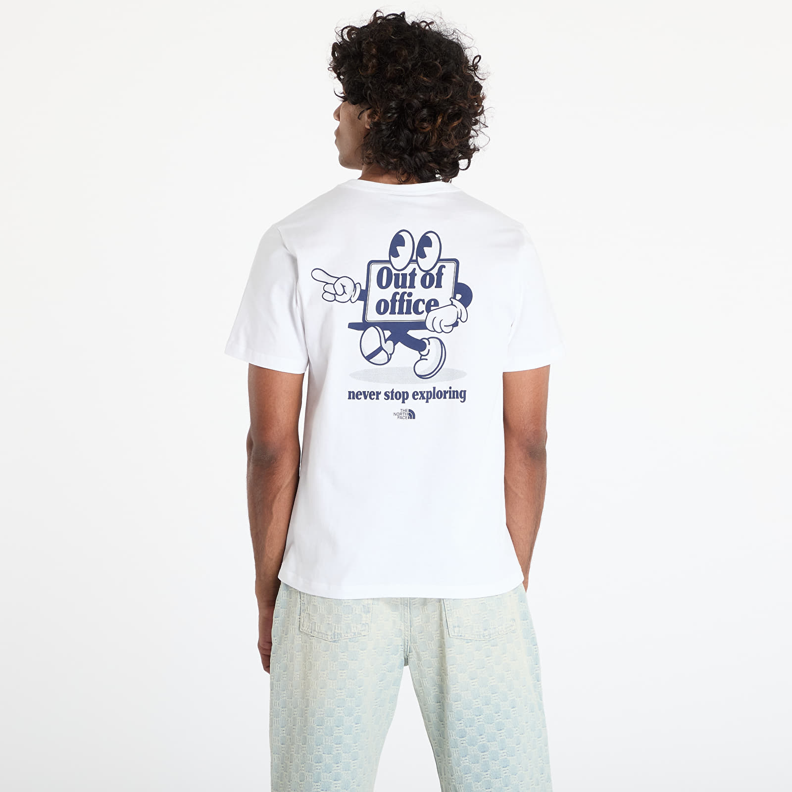 Meeste T-särgid The North Face Unisex Shortsleeve Cartoon Logo Relaxed Tee UNISEX TNF White