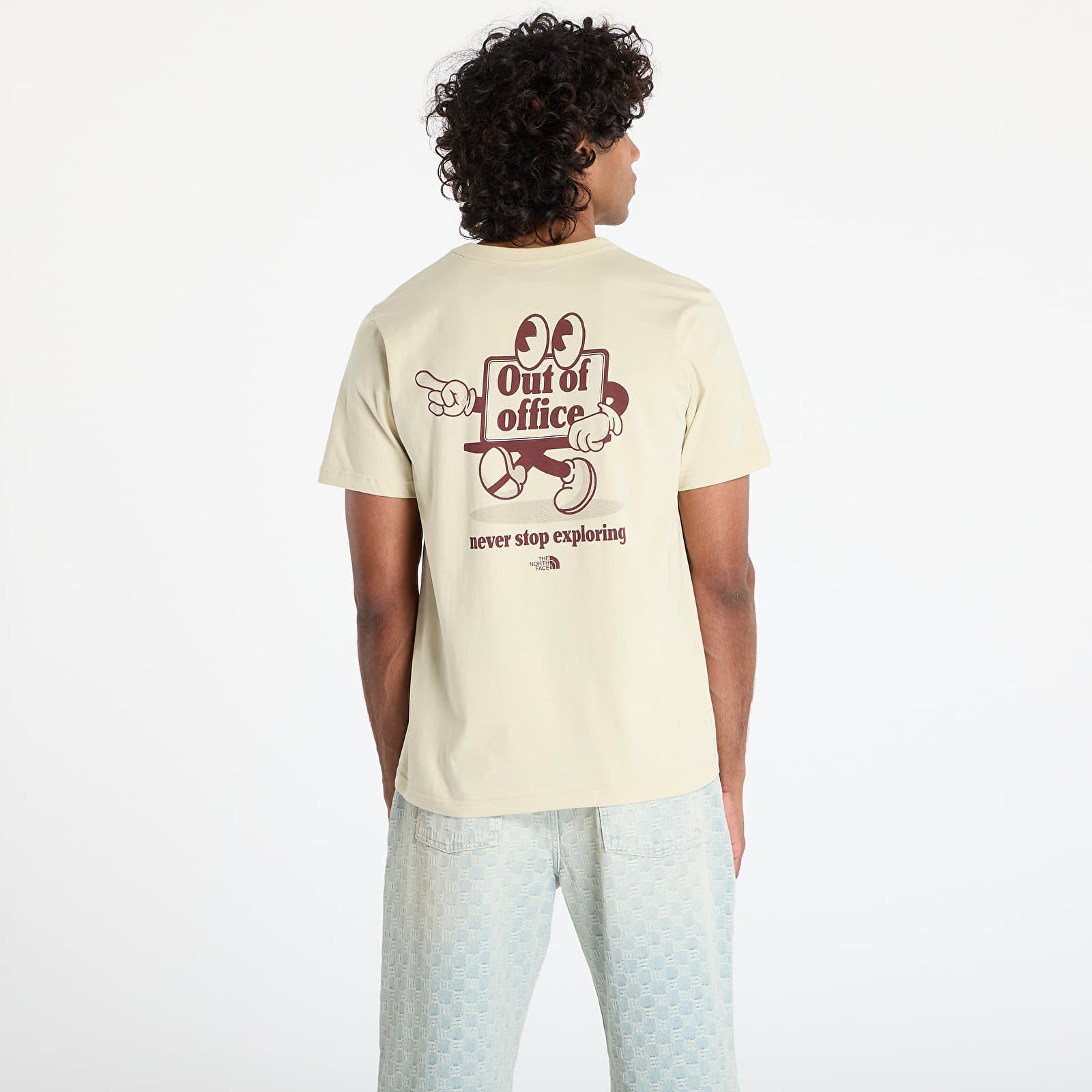 Meeste T-särgid The North Face Unisex Shortsleeve Cartoon Logo Relaxed Tee UNISEX Gravel