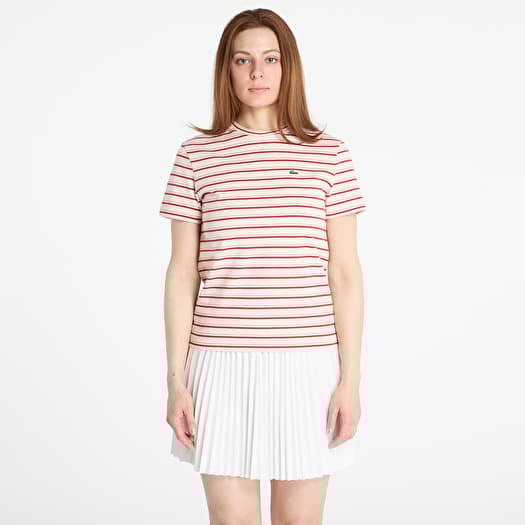 T-shirt LACOSTE Striped T-shirt Angora/ Latte/ Iberis