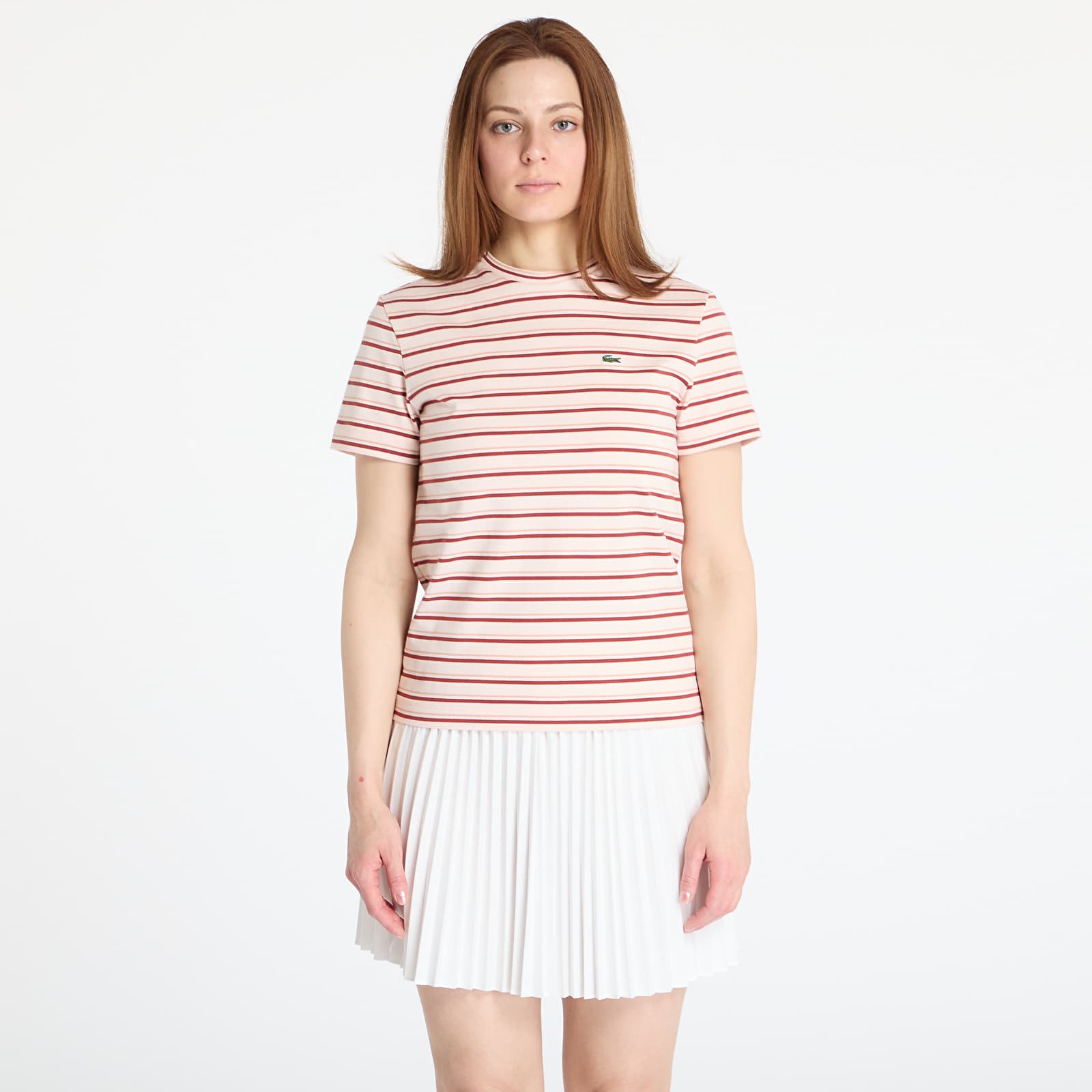 Camisetas LACOSTE Striped T-shirt Angora/ Latte/ Iberis