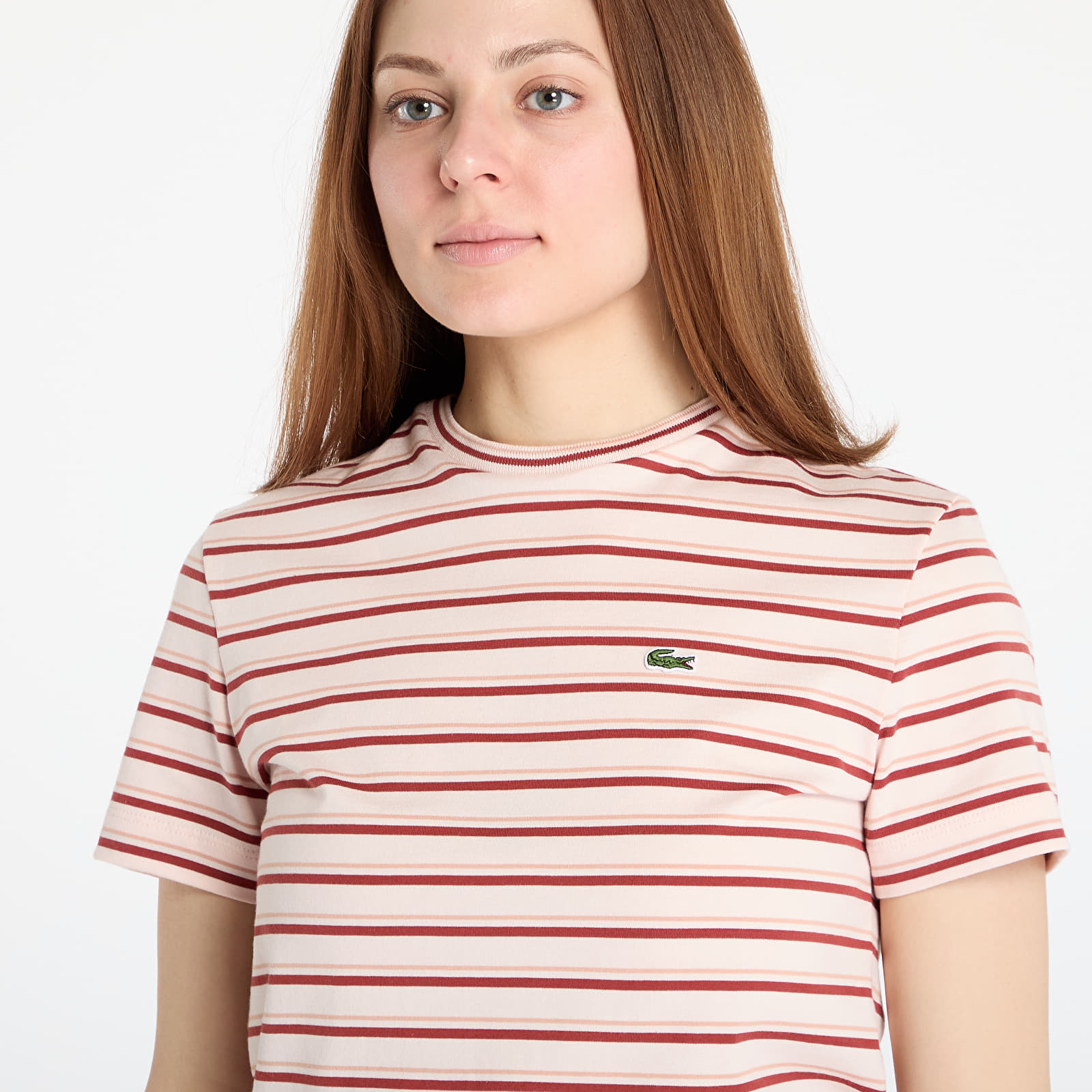 Camisetas LACOSTE Striped T-shirt Angora/ Latte/ Iberis