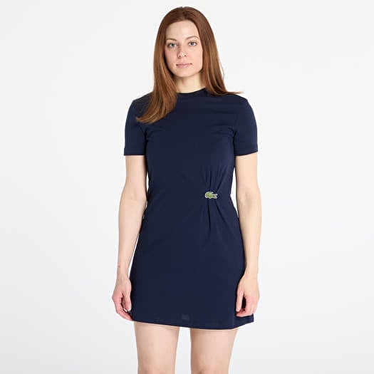 LACOSTE Heavy Jersey Dress Navy Blue