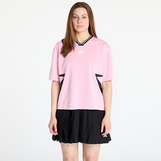 T-shirt adidas Tiro Cut 3 Stripes Color Block Boyfriend T-Shirt True Pink/ Black/ White
