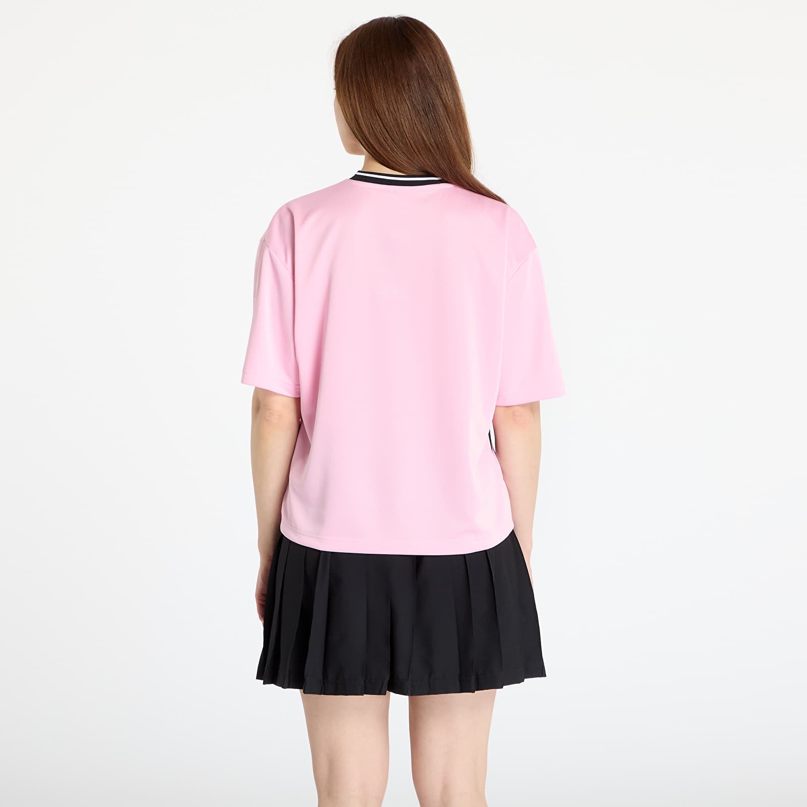 Camisetas adidas Tiro Cut 3 Stripes Color Block Boyfriend T-Shirt True Pink/ Black/ White