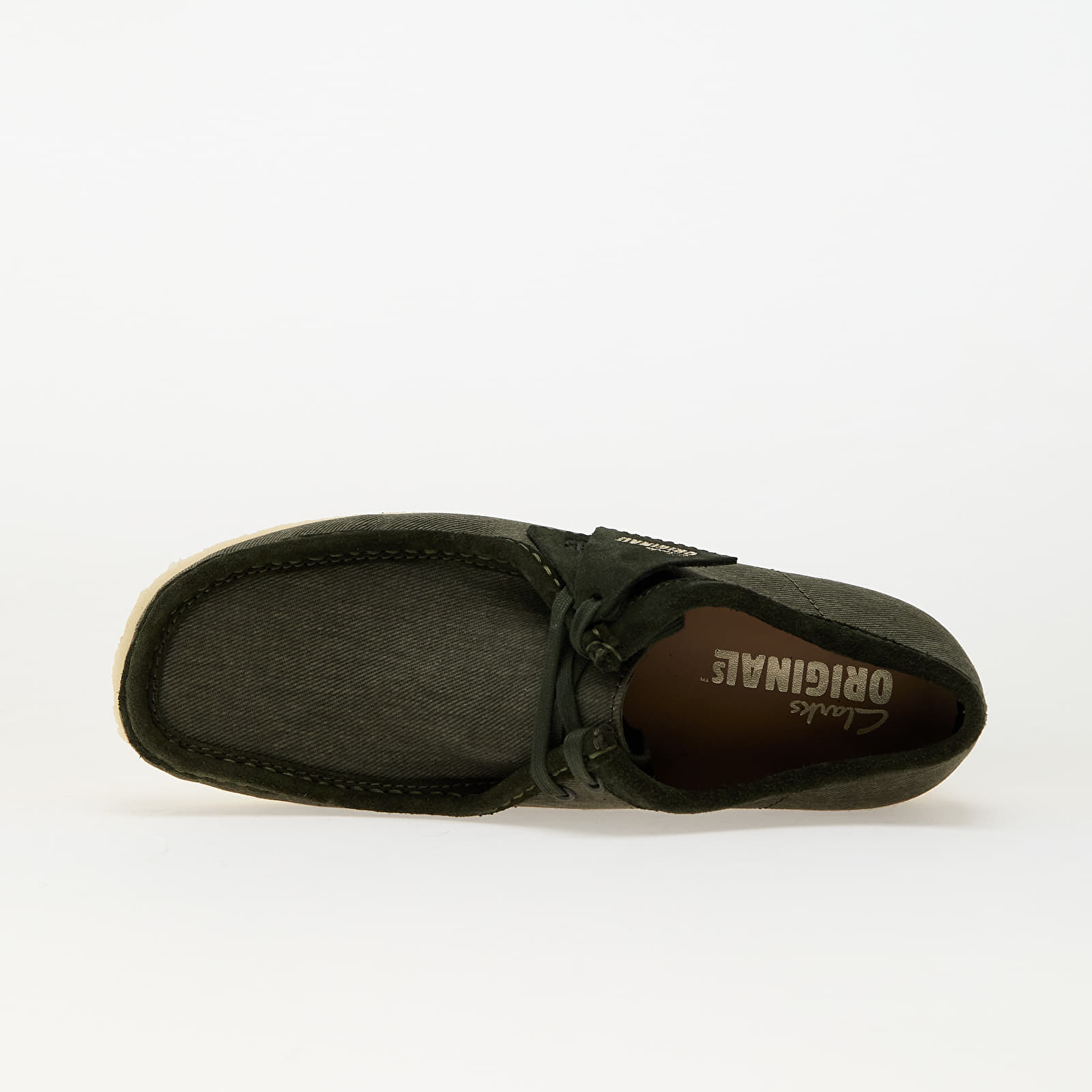 Moške superge in čevlji Clarks Originals Wallabee Forest Green Canvas