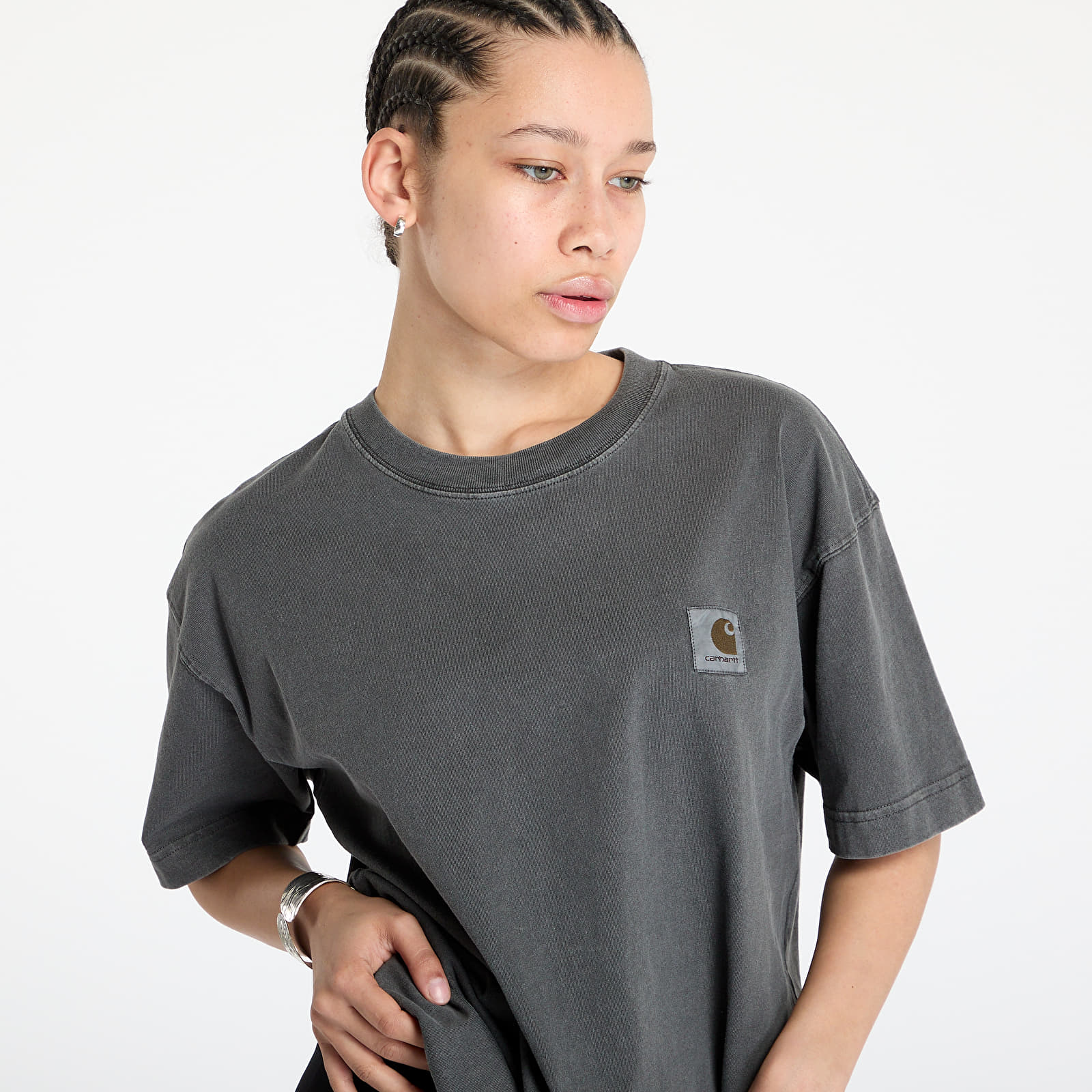 Heren T-shirts Carhartt WIP Nelson Short Sleeve T-Shirt UNISEX Graphite Garment Dyed