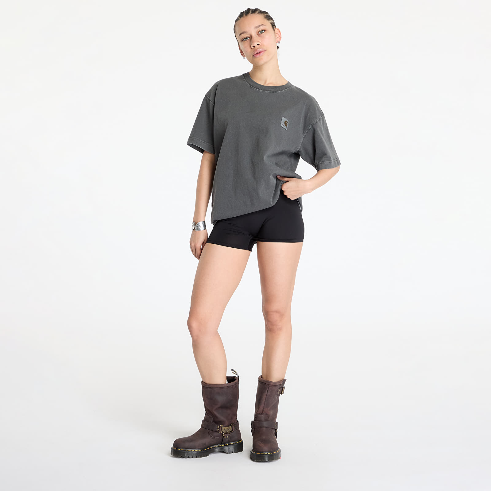 Heren T-shirts Carhartt WIP Nelson Short Sleeve T-Shirt UNISEX Graphite Garment Dyed