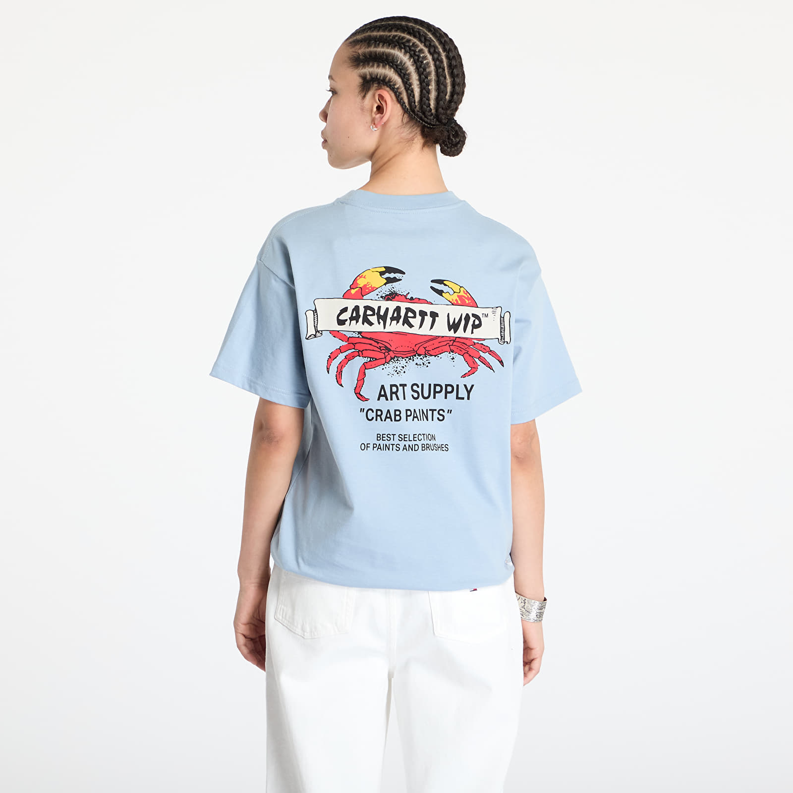 Camisetas hombre Carhartt WIP Crab Paint Short Sleeve T-Shirt UNISEX Frosted Blue