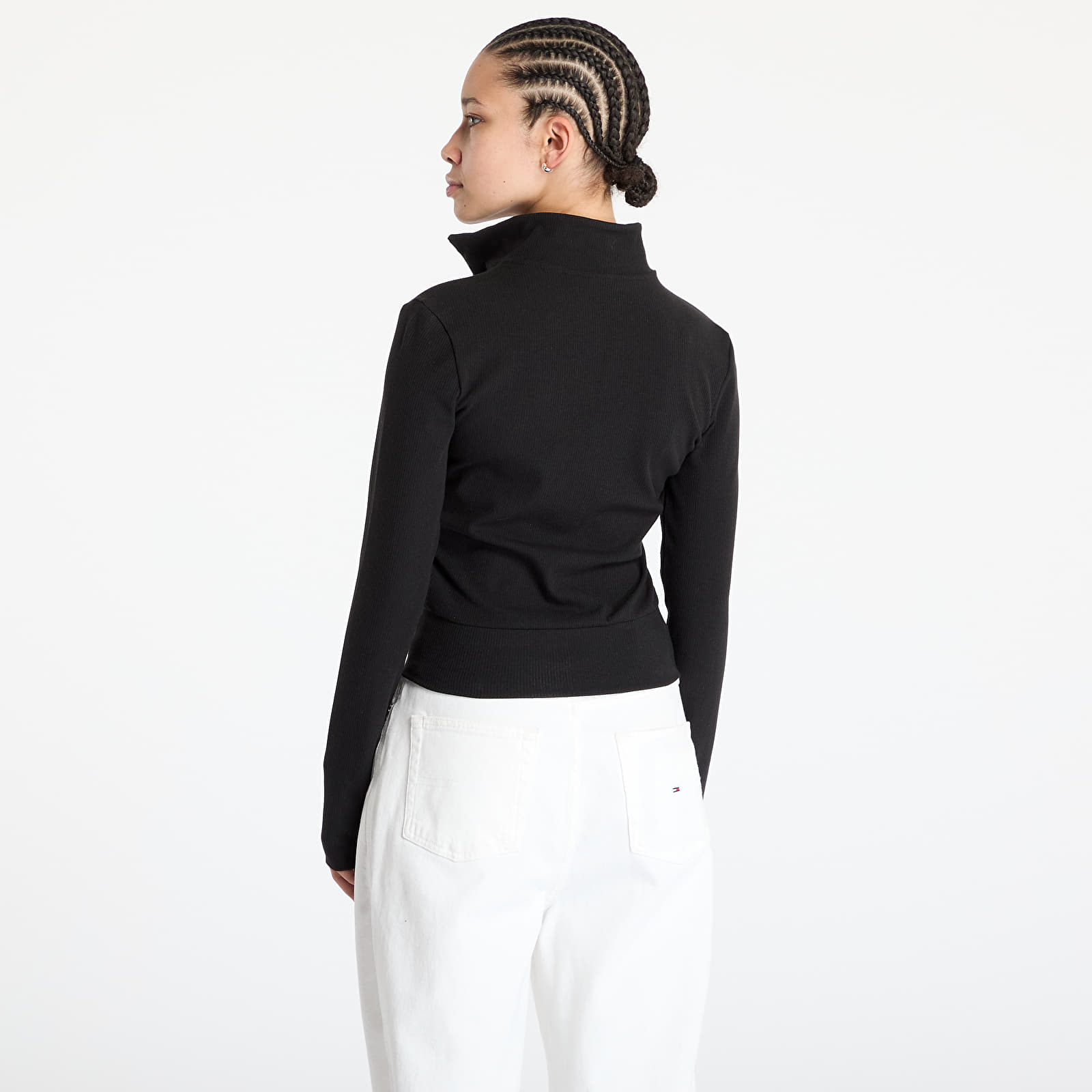 Sudaderas de mujer adidas Essentials Rib Full Zip Tracktop Black/ Black