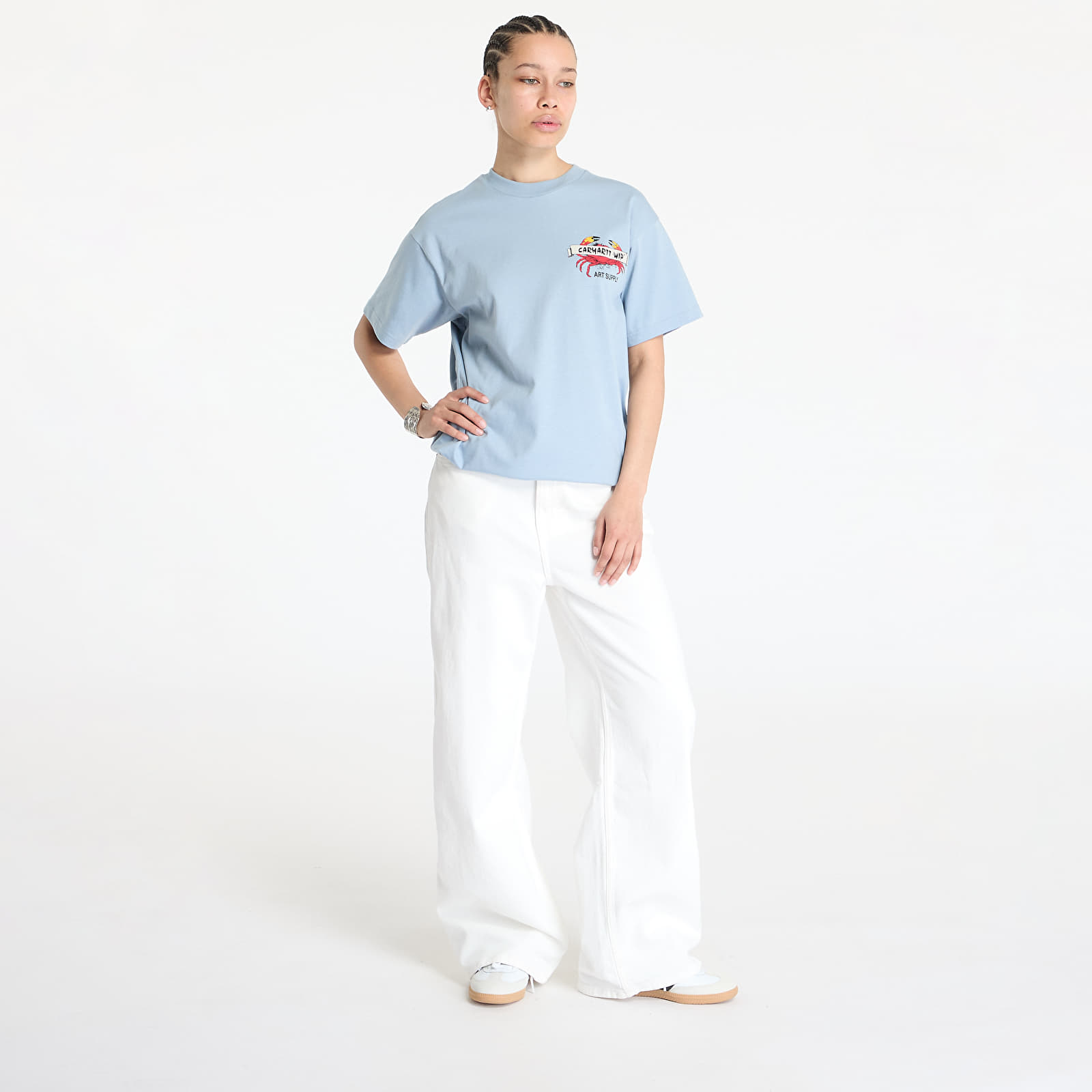 Camisetas hombre Carhartt WIP Crab Paint Short Sleeve T-Shirt UNISEX Frosted Blue