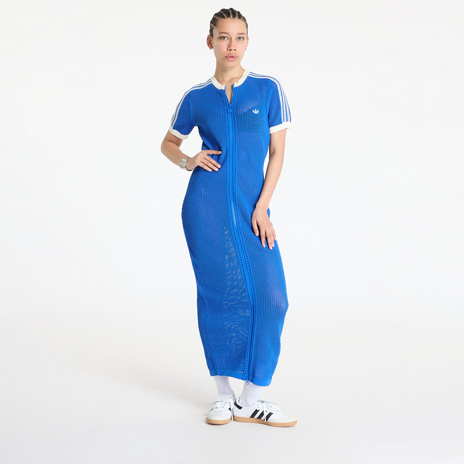 Obleke  adidas Originals Premium Crochet Dress Blue/ Blue