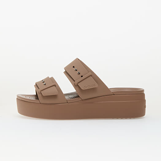 Crocs Brooklyn Buckle Low Wedge Latte