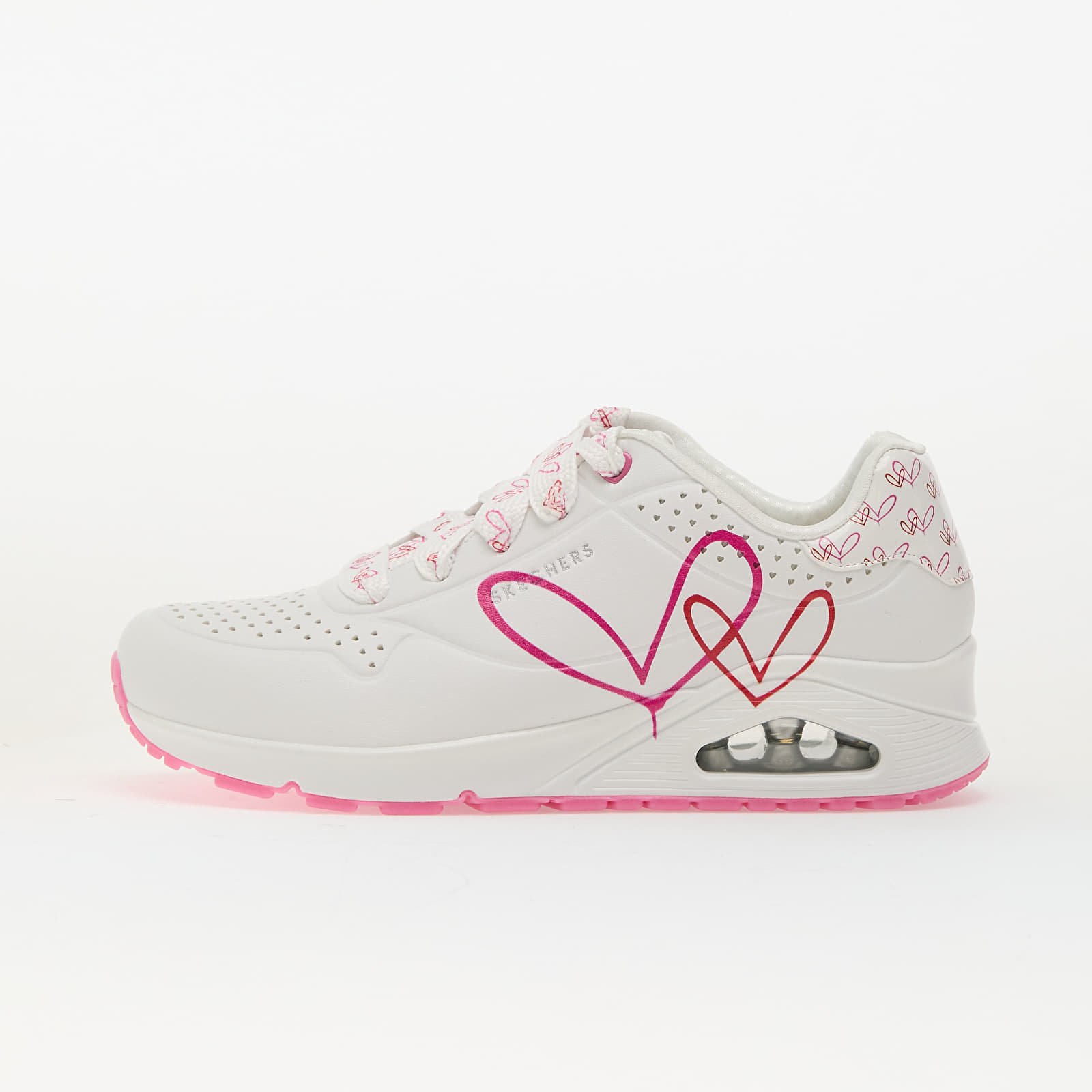 Women's sneakers and shoes Skechers Uno - Twin Hearts White/ Pink