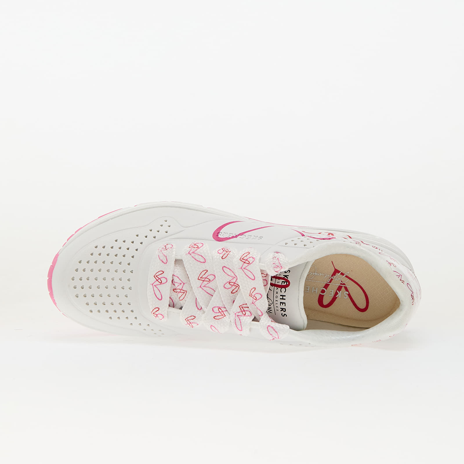 Women's sneakers and shoes Skechers Uno - Twin Hearts White/ Pink