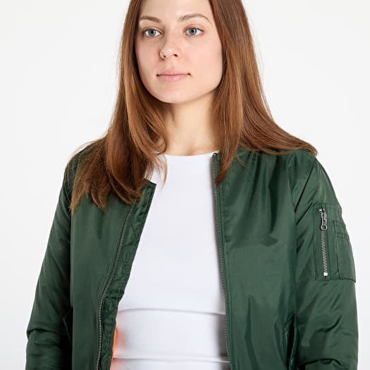 URBAN CLASSICS Ladies Bomber Jacket with Ribbed Cuffs Lightweight Windbreaker Jacket Long Sleeve Zip Pocket Bomber Jacket Black M : Urban Classics