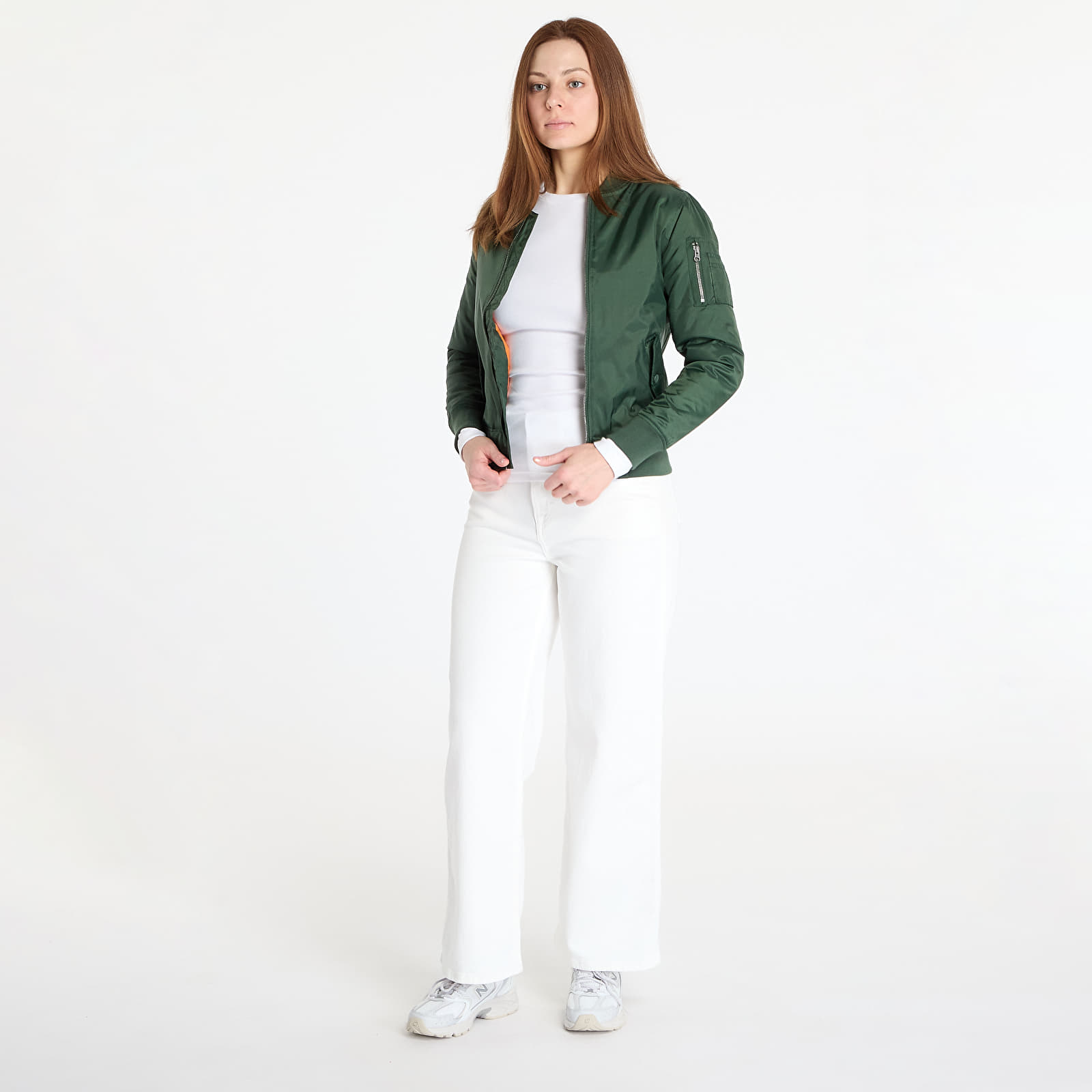 Jackets Urban Classics Ladies Basic Bomber Jacket Green | Queens Jackets Urban Classics Ladies Basic Bomber Jacket Green | Queens