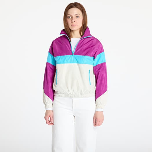 Jakke Urban Classics Ladies 3-Tone Stand Up Collar Pull Over Jacket Purple/ Cream/ Blue