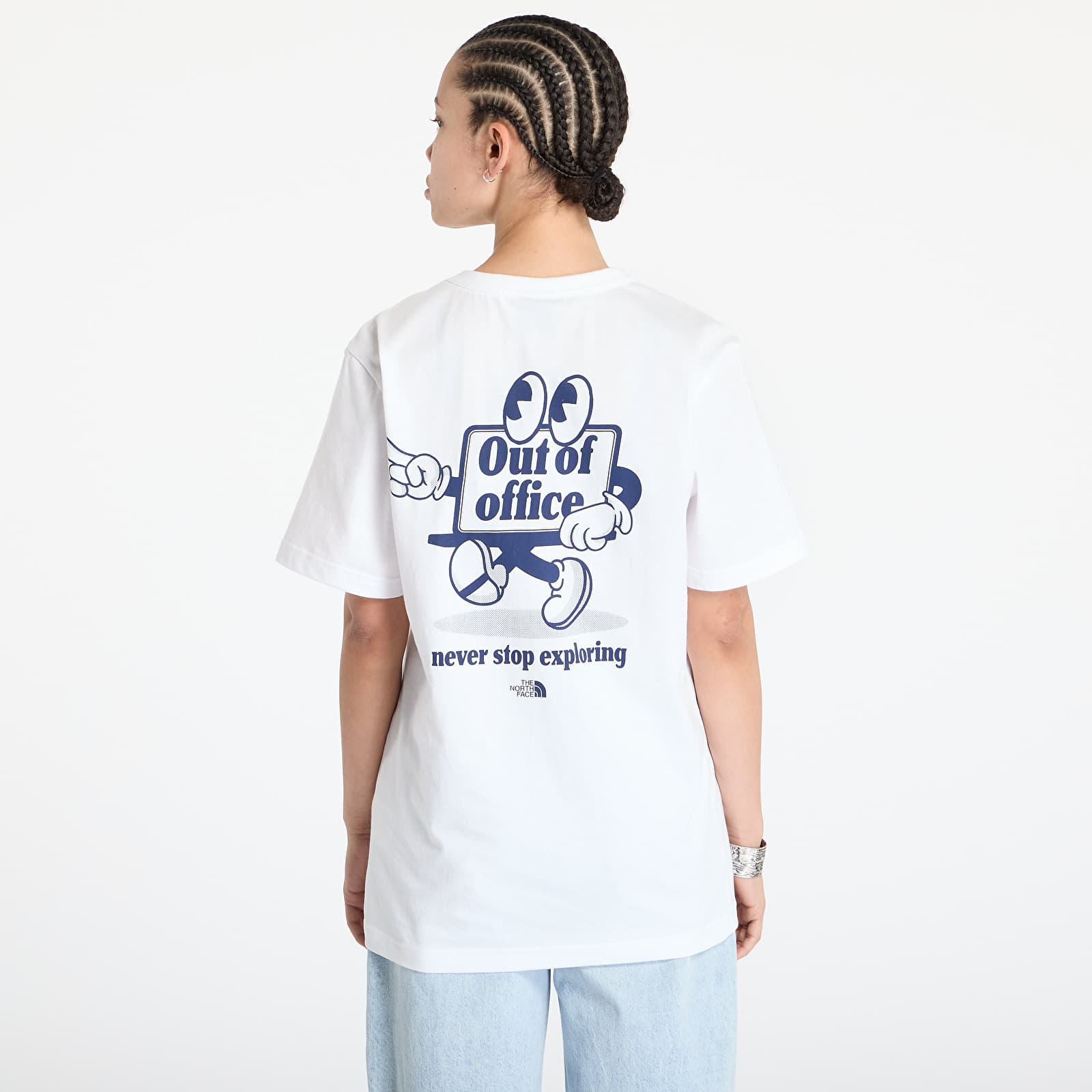 Meeste T-särgid The North Face Unisex Shortsleeve Cartoon Logo Relaxed Tee UNISEX TNF White