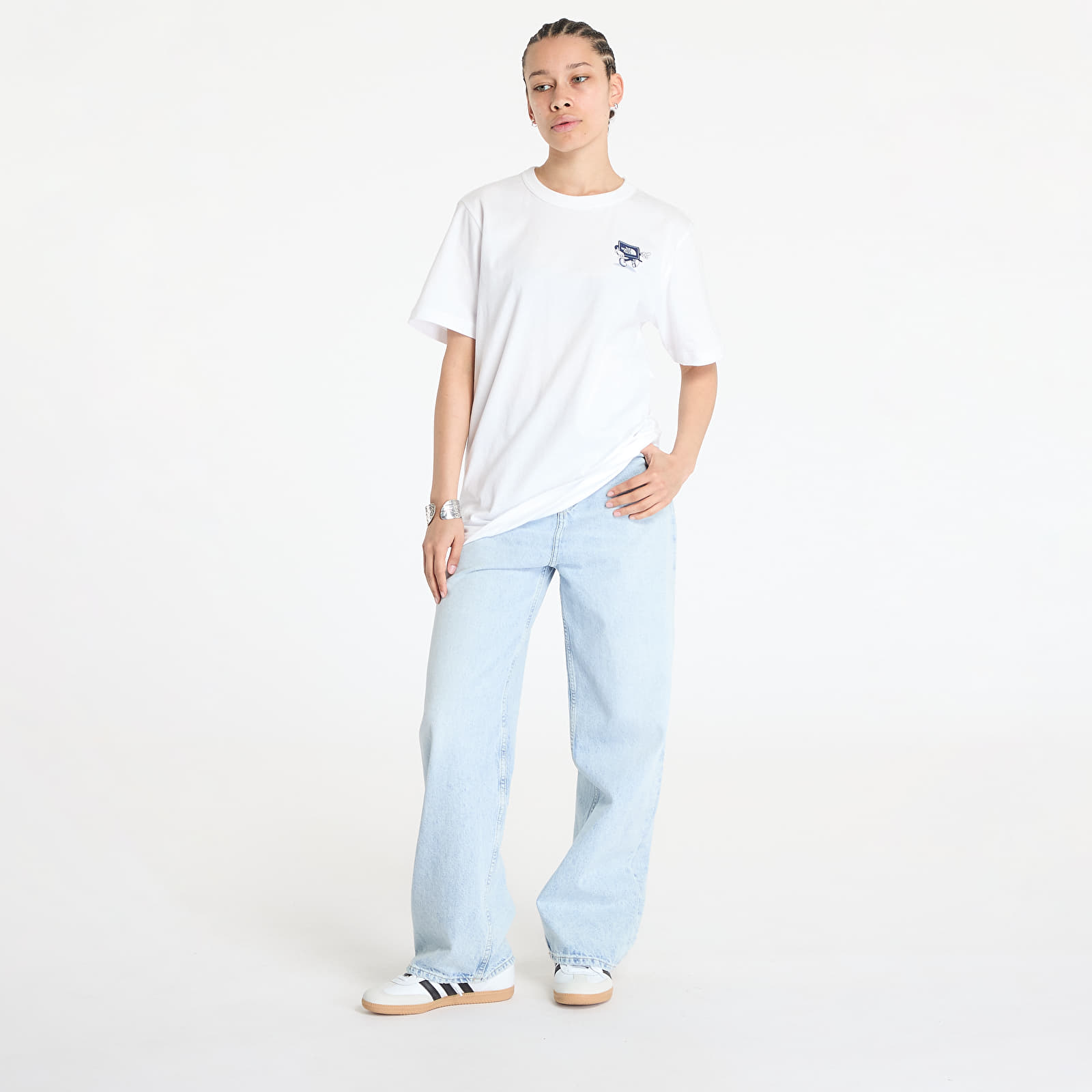 Meeste T-särgid The North Face Unisex Shortsleeve Cartoon Logo Relaxed Tee UNISEX TNF White