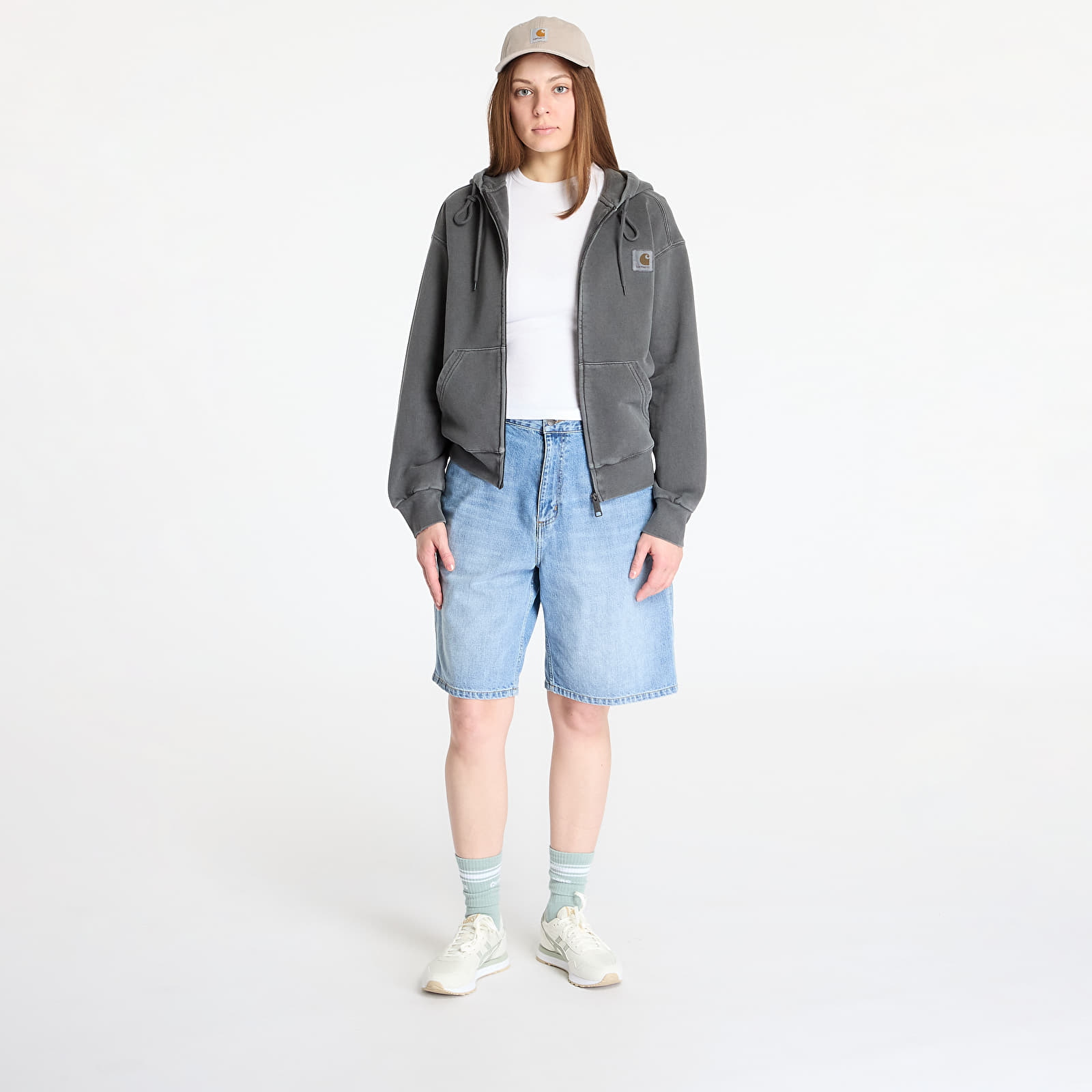 Sudaderas Carhartt WIP Hooded Nelson Jacket UNISEX Graphite Garment Dyed