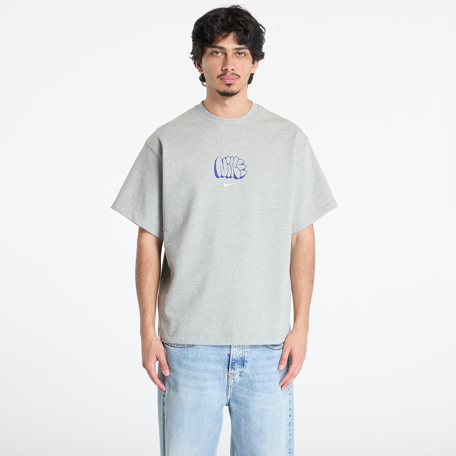 Camisetas hombre Nike Solo Swoosh Men's T-Shirt Dk Grey Heather/ Sail