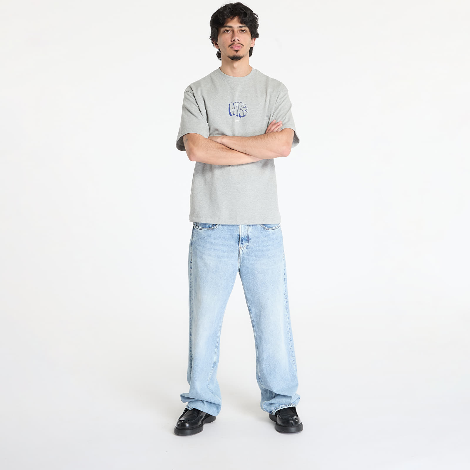 Camisetas hombre Nike Solo Swoosh Men's T-Shirt Dk Grey Heather/ Sail
