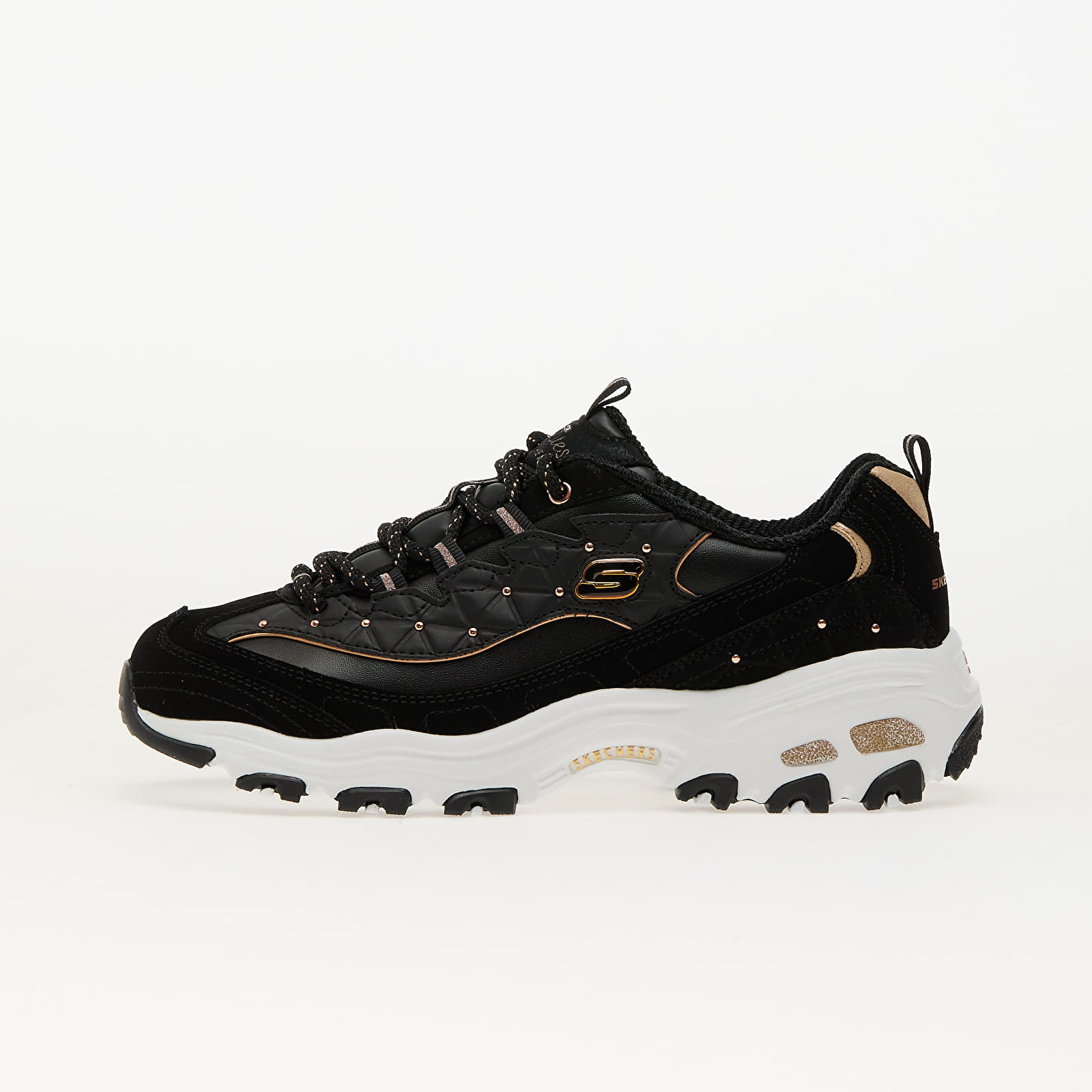 Women's sneakers and shoes Skechers D'Lites-Glamour Feels Black/ Rose Gold